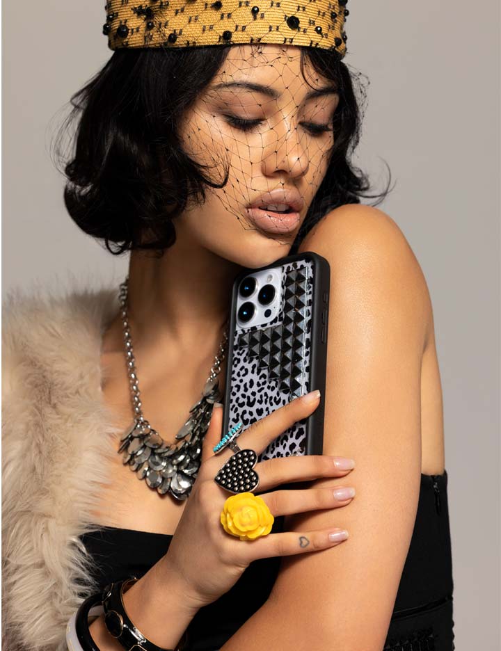 Snow Meow Stud iPhone Case