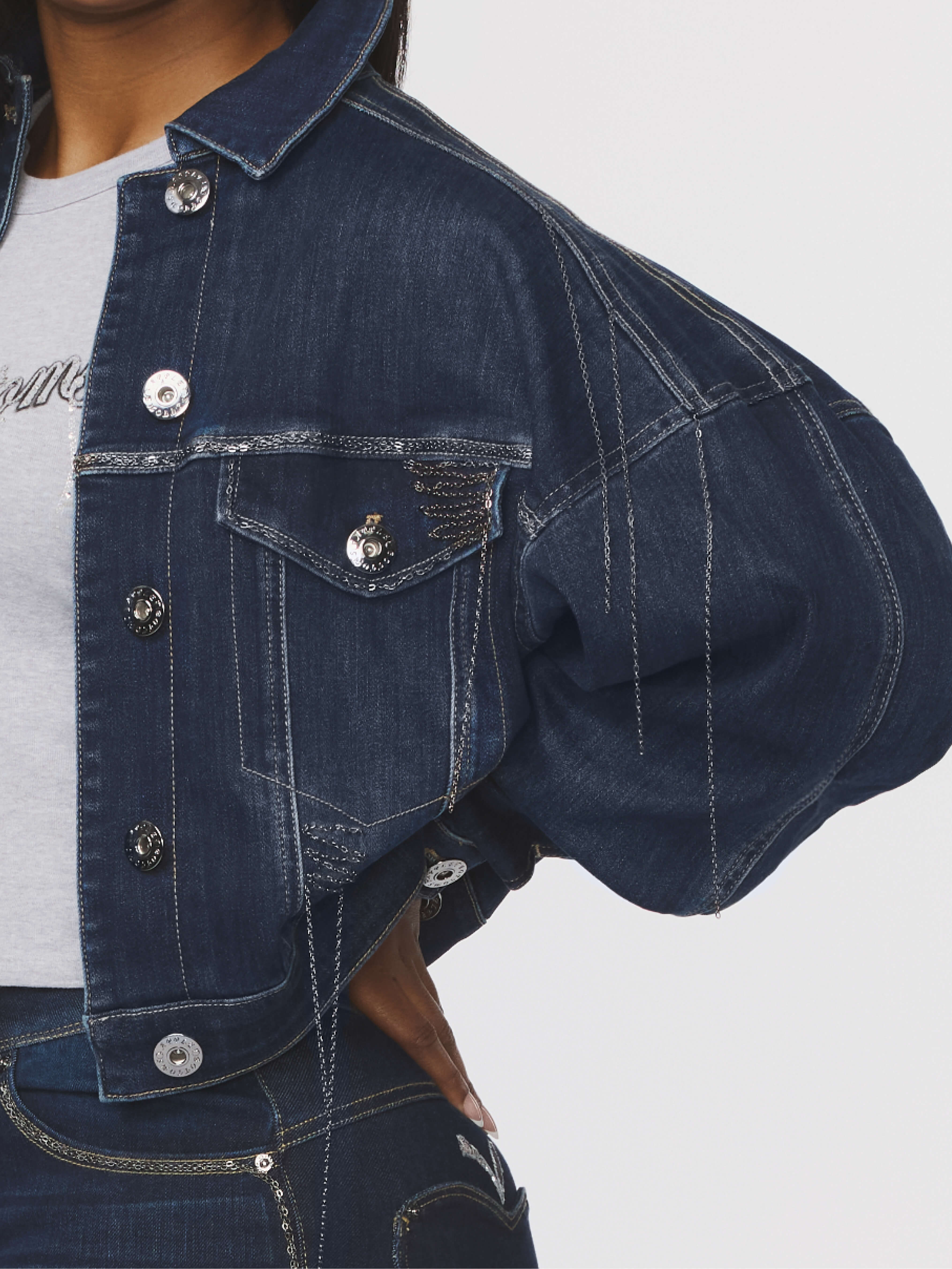 Denim Chain Link Jacket