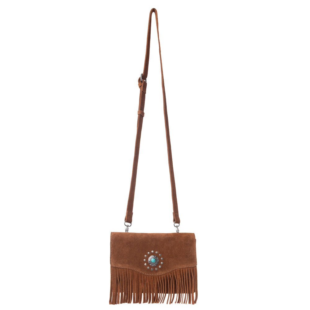 Myra Yellowstone Highland Range Suede Leather Belt Bag in Desert Tan