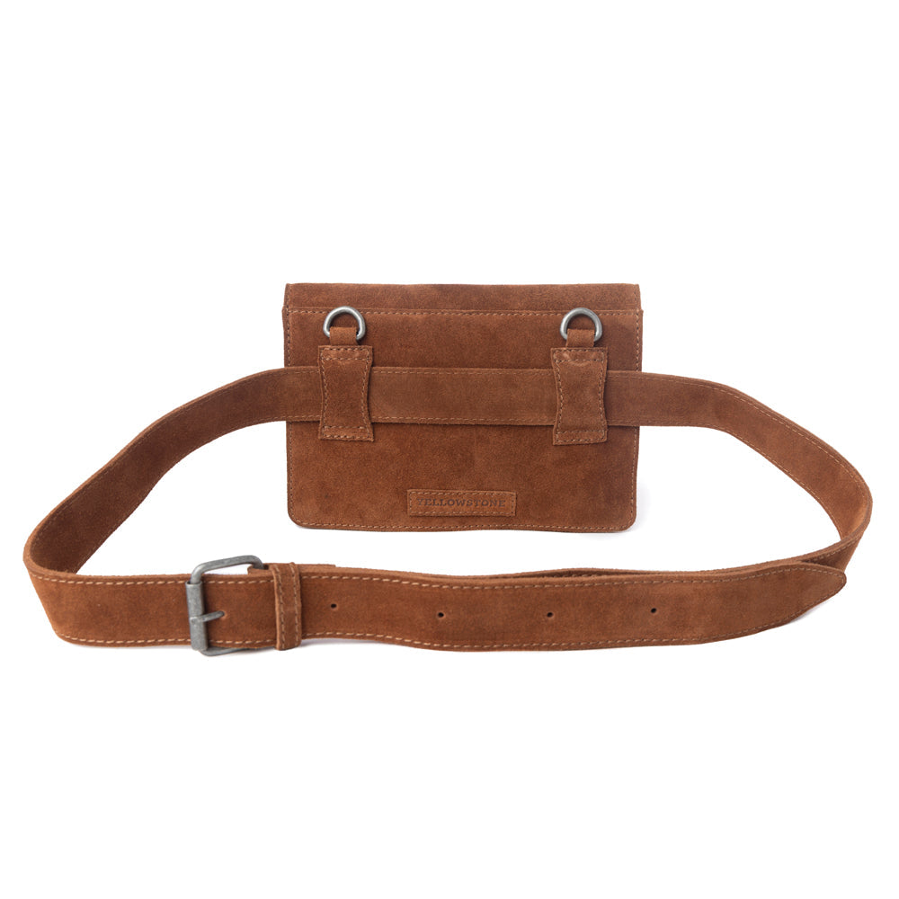 Myra Yellowstone Highland Range Suede Leather Belt Bag in Desert Tan
