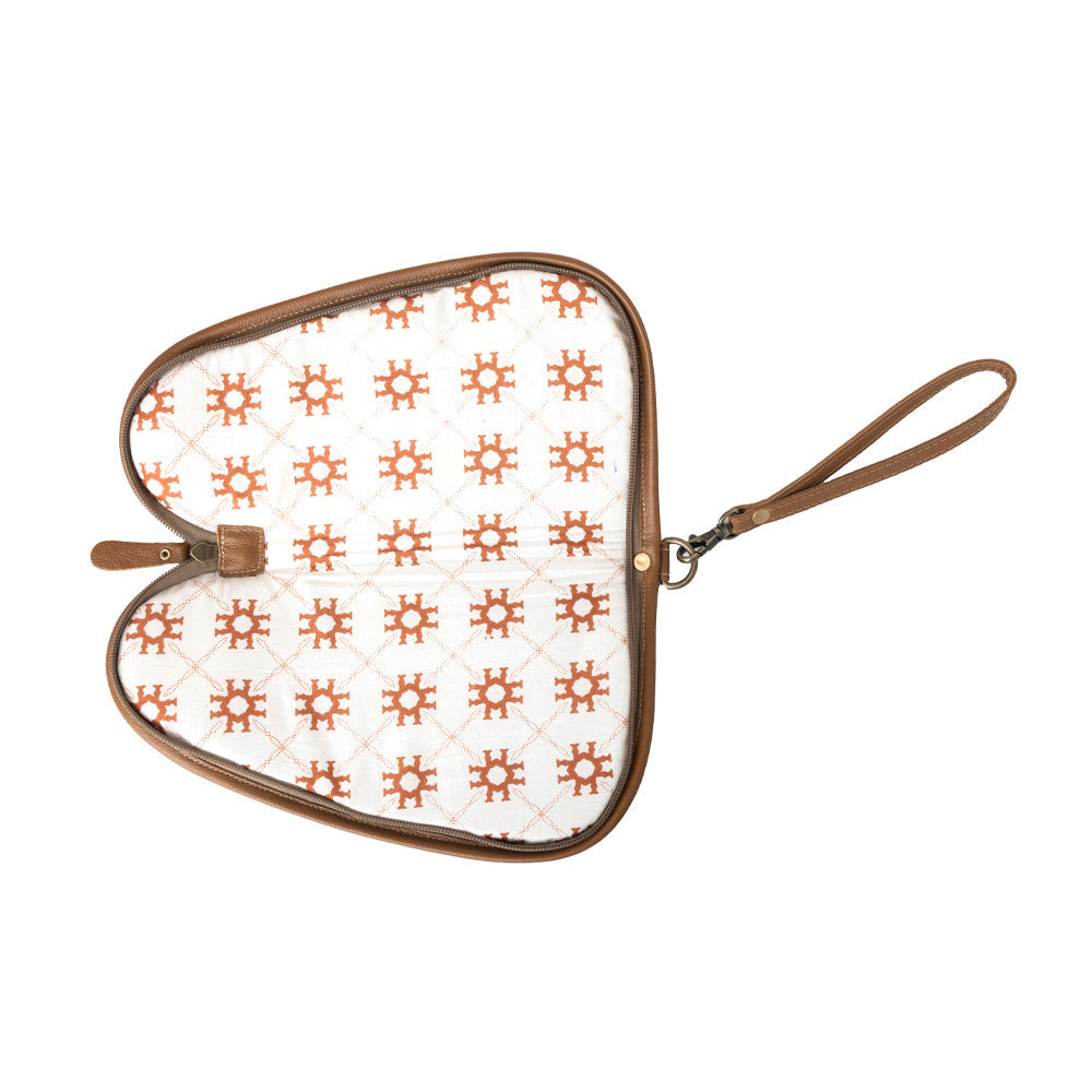 Myra Bronzefall Handtooled Leather Gun Case in Saddle Tan