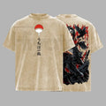 Uchiha Clan Slayer Vintage Washed T-Shirt – Dark Ninja Illusion Oversized Graphic Tee